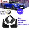 4x for Peugeot 2008 2013- Mud Flaps Mudguards Anti-splash Fender Upguard Front Rear Wheels Car Stying Accessories