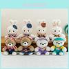 Rabbit Plush Doll With Checkered Clothes And Hat Decorations For Children And Adults