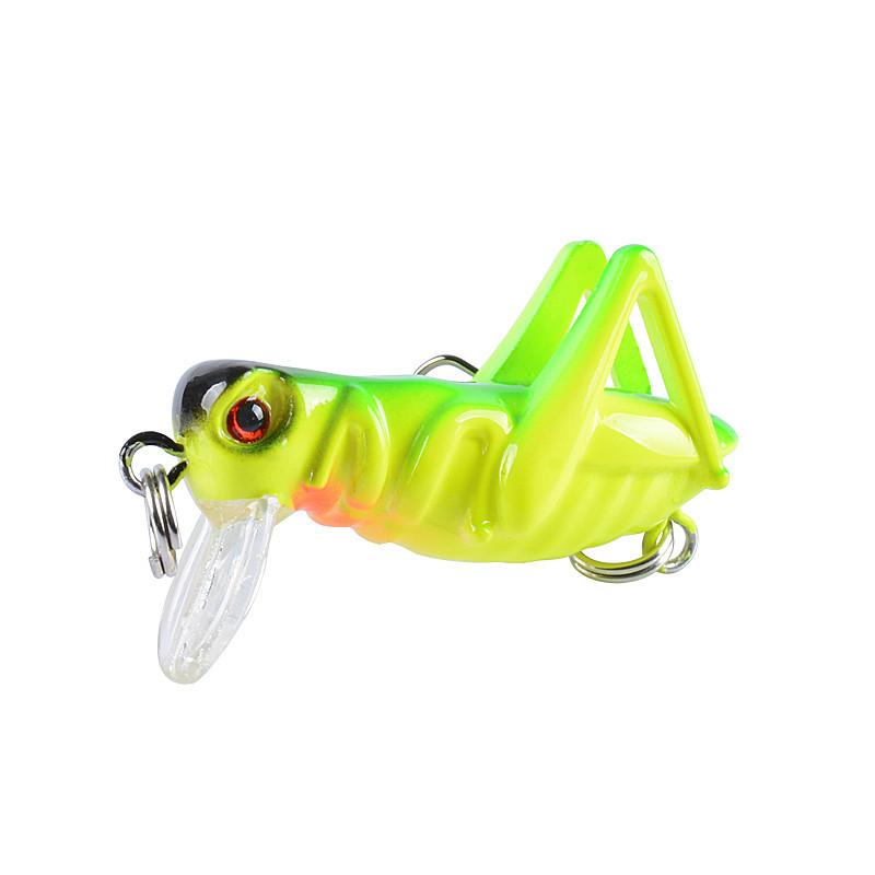 1 Stück Heuschrecke 4cm/3g Insekten Minnow Angelköder Haken Köder Falscher Köder Harter Angelköder Rasselperle 3D AugeInsekten Minnow Mikro-Objekte
