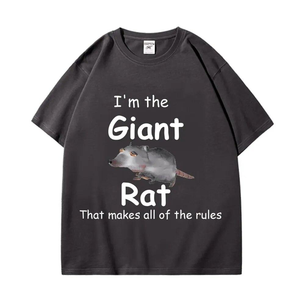 Funny I'm The Giant Rat Tričko s potiskem, které splňuje všechna pravidla Grafická trička s krátkým rukávem Unisex Dámské Gotické módní tričko