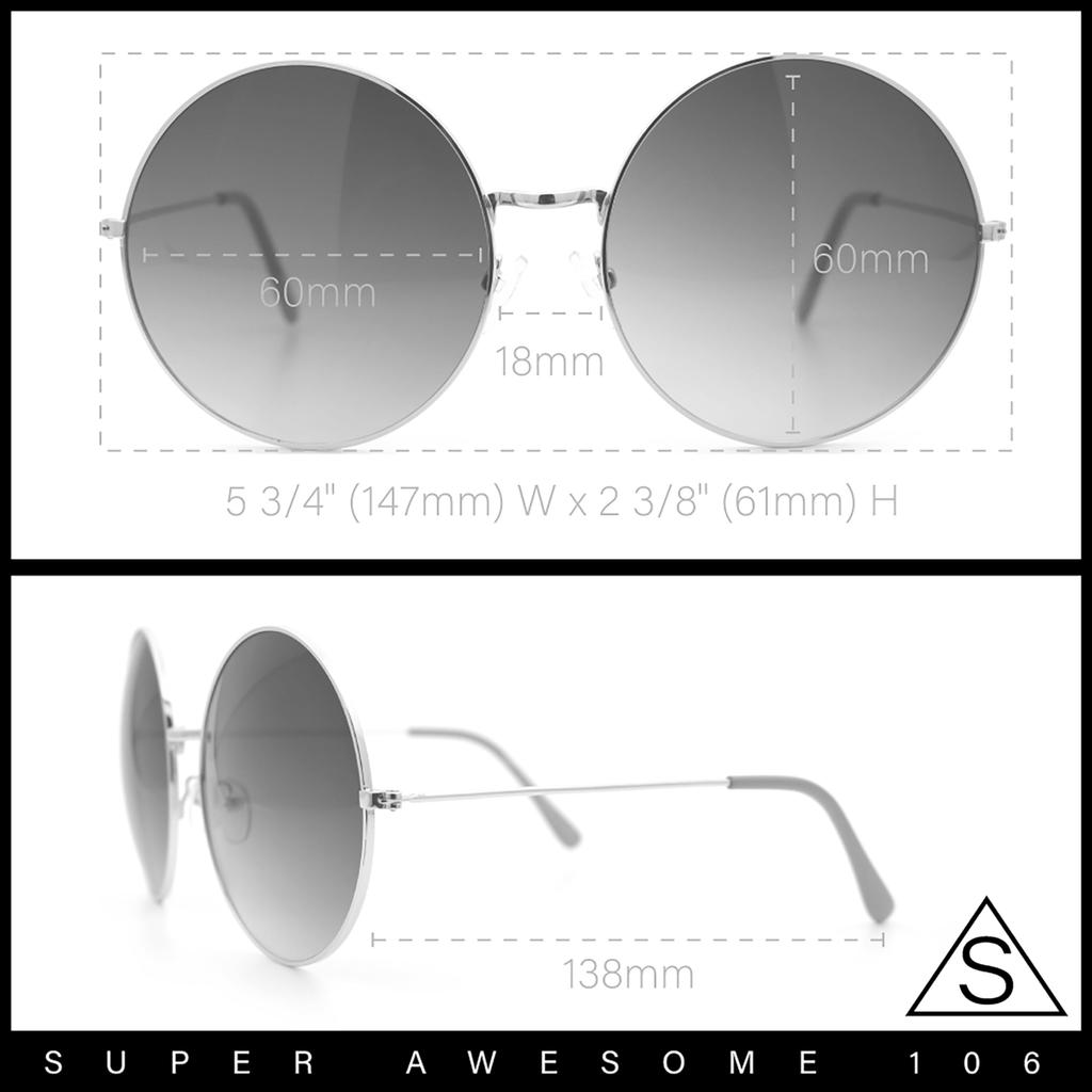 SA106 Classic Oversized Joplin Style Hippie Round Circle Lens One Pink Women's Sunglasses, Size, Gold, Purple,