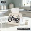 1pc Tissue Box, Vintage Style Classic Motorcycle Gentle Natural Charm Pattern, 2D Flat Printing, Lightweight, Strong And Firm, Napkin Dispenser, for A