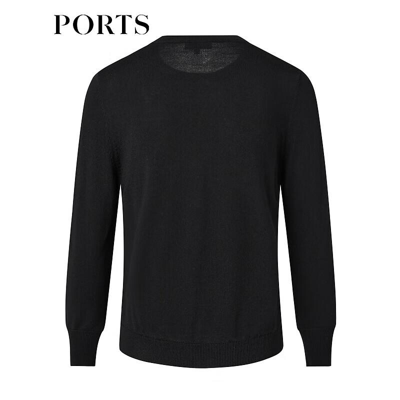 PORTS Women's 100% Wool Geometric Knit Round Neck Pullover