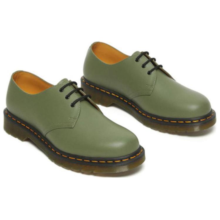 Dr. Martens 1461 Smooth Leather 3-Hole Low-Top Casual Shoes Unisex Casual Shoes Khaki-Green 27757384