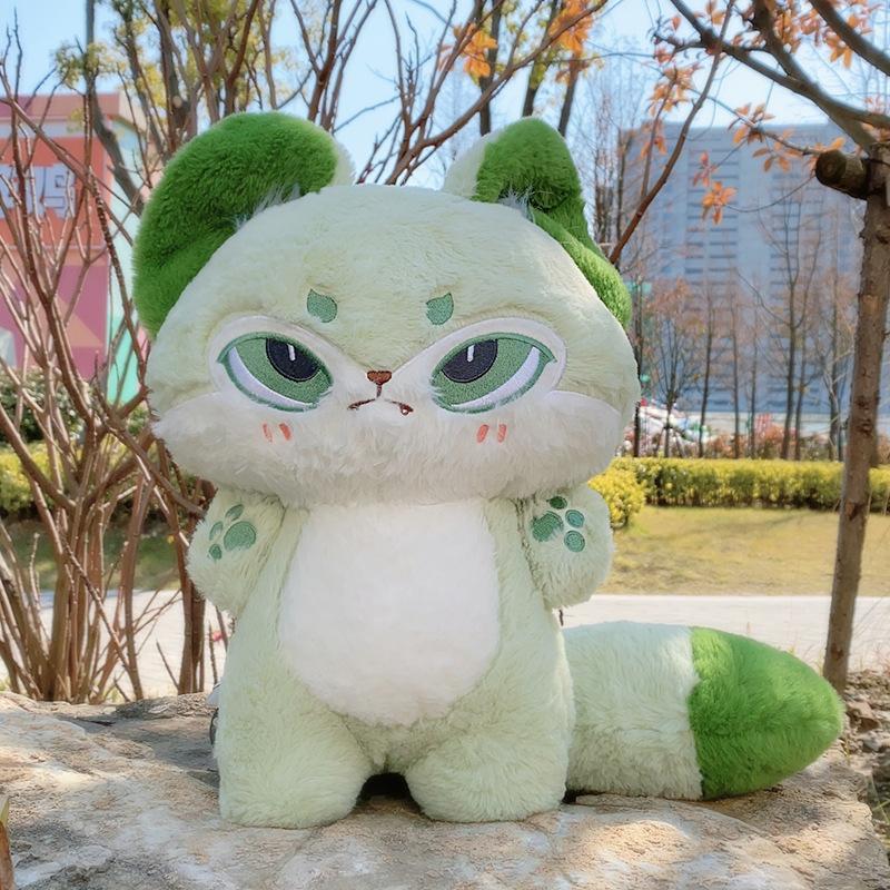 35cm Enthusiasm Wolf Plush Doll Gift Kawaii Emotion Wolf Stuffed Toys Plushies Doll Cute Wolf Toys For Girl Kawaii Room Decor