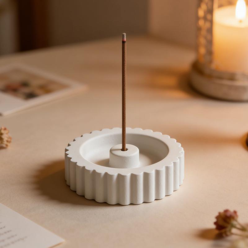 Round Silicone Incense Holder Mold Diy Concrete Gypsum Resin Aromatherapy Stick Base Mould For Home Decoration