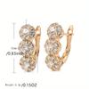 Color 1 Luxury Golden Pair Women Dangle Earrings Geometry Full Zircon Geometry Bride Wedding Fine Daily Jewelry
