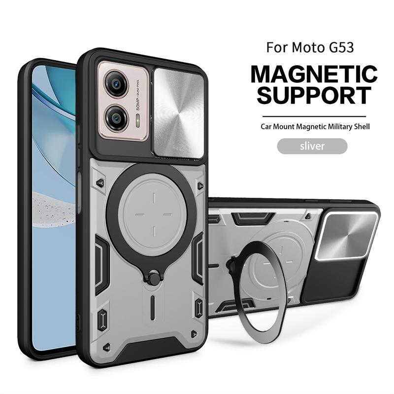For Motorola Moto G53 G34 G45 5G Case Car Magnetic Ring Holder Armor Phone Case For Motorola G05 G15 E15 G13 G23 4G Back Cover
