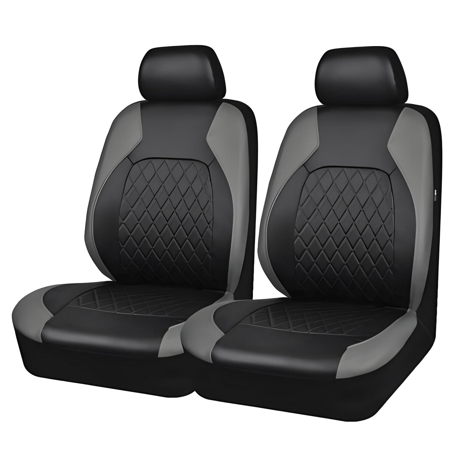 

Car Seat Covers, 4-Piece Set for Front Seats with Headrest Covers, All Season PU Leather Auto Seat Protectors