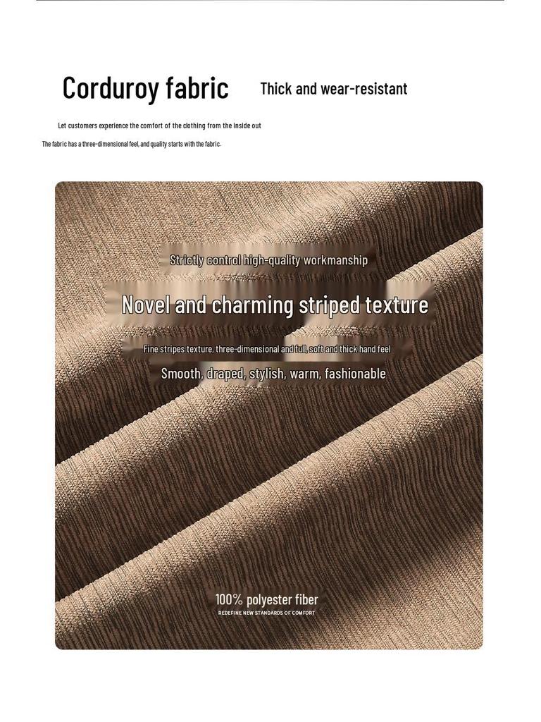 2024 Autumn Men's Fashion Lapel Corduroy Jacket - Trendy Casual Short Workwear