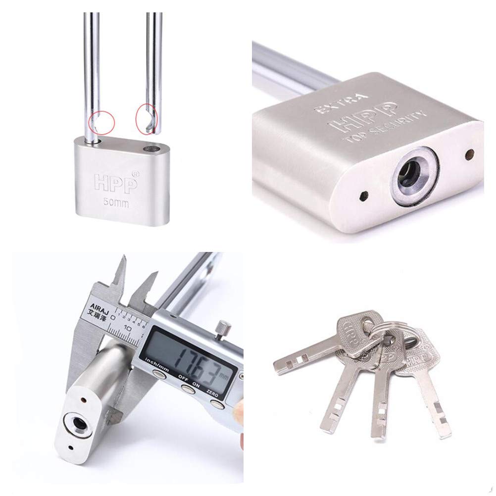 Tumecos Bicycle Alloy with 4 Suitable for U-Lock, Padlock, Lock, Steel, Keys, Cut-Resistant, Waterproof, Rust-Resistant, Anti-Theft, Home, School,