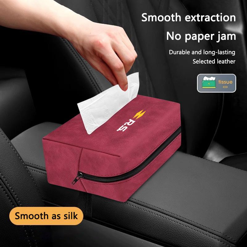 Car Logo Tissue Box Center Console Armrest Napkin Box For Renault RS MeganeTrafic Scenic Kangoo Master Kaptur Triber Clio Duster Z5
