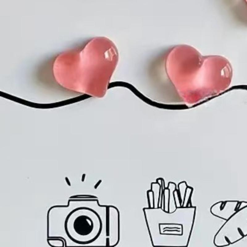 10pcs Vintage Macaron Heart Fridge Magnets Photo Wall Decor DIY Mini Home Accessories Fridge Magnets Decoration