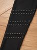 Girls Figure Skating Pants Sparkly Rhinestones Elastic Waistband Leggings Sheer Mesh Patchwork Trousers
