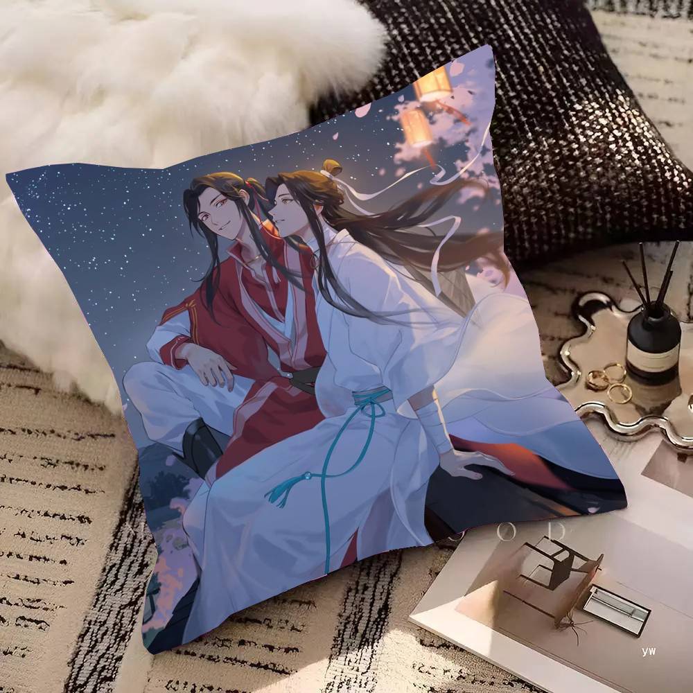 Heavenly Officials Blessing Animation Pillow Case Fashion Square Pillowcase Bedroom Sofa Room Ins Decoration Leisure