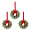 Christmas Wreath for Windows 10 Inch Small Artificial Greenery Wreath with Berries And Red Bow for Winter Fireplace Home Decor