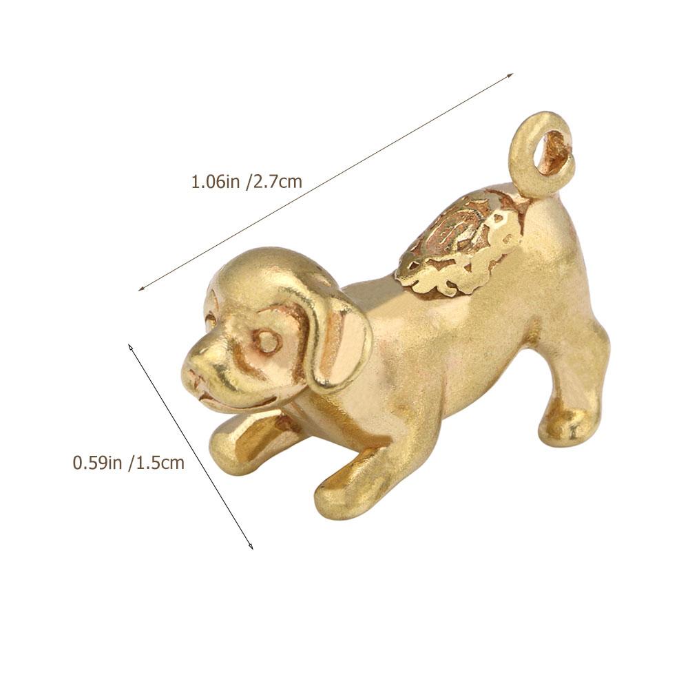 Messing Welpen Ornament Retro Hund Statue Desktop Geformte Deko Schlüsselanhänger Dekorative Figur Statuen Indoor Tischplatte