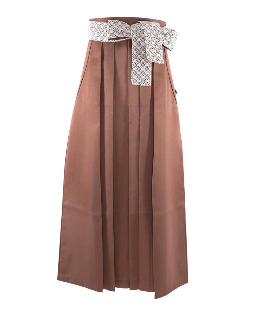 Graduation Hakama with Lace Single Junior Chestnut [KYOETSU] Cord, Plain, Piece, (18. Brown, 91cm)