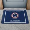 Boat Name Doormat Personalized Nautical Anchor Compass Ship Wheel Rope Non-Slip Bath Mat Yacht Decor Indoor Outdoor Welcome Ru