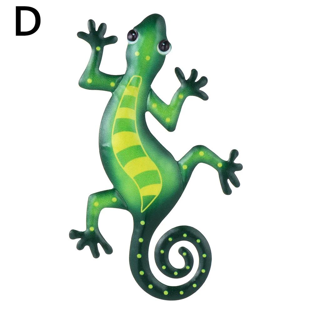 Metal Gecko Wall Decor Art Craft Inspirational Sculpture Hang Indoor Outdoor Home Garden Bedroom Office Landscape Decoration