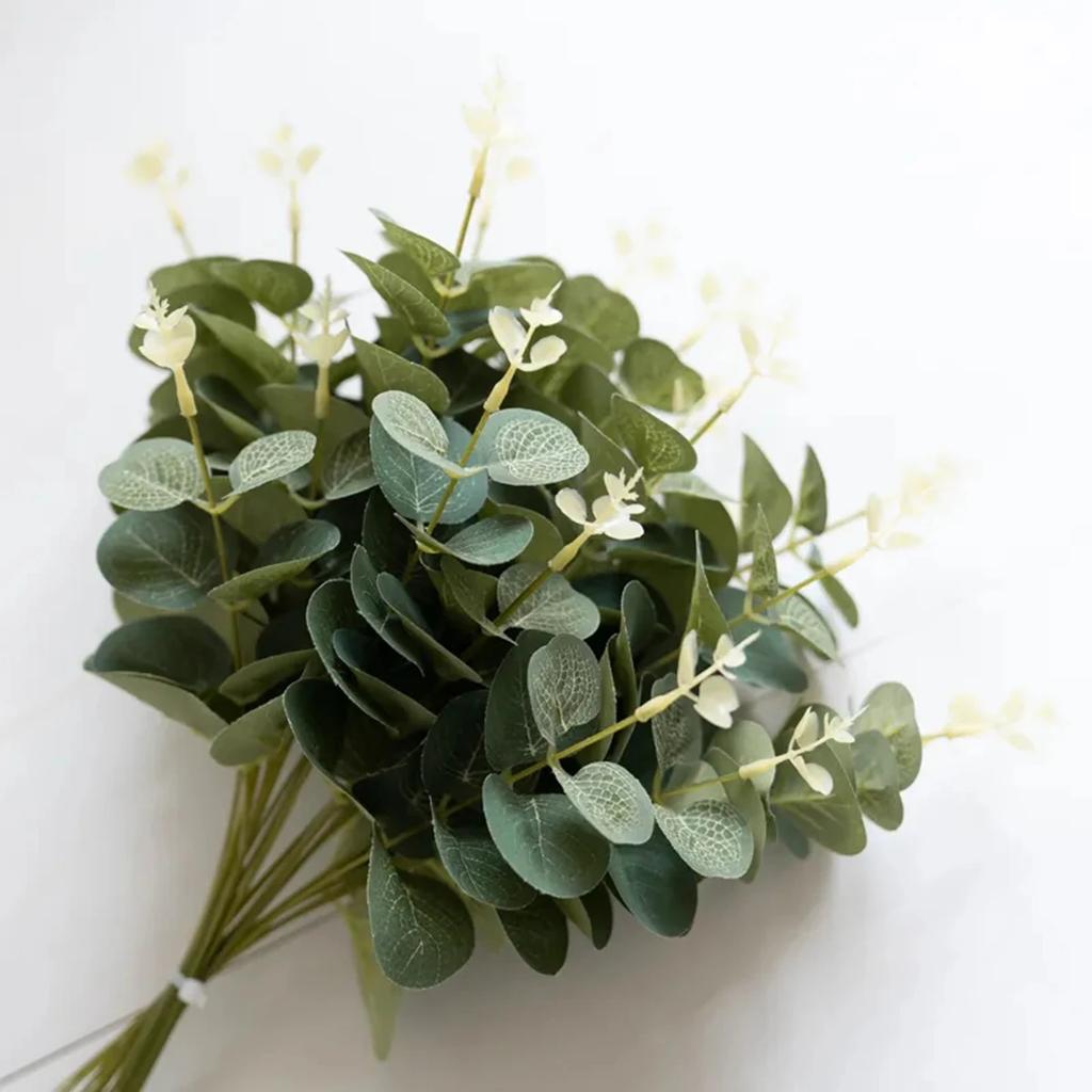 10/20pcs Fake Plants Silk Eucalyptus Leaf DIY Christmas Decorations Vase for Home Garden Wedding Scrapbooking Artificial Flowers