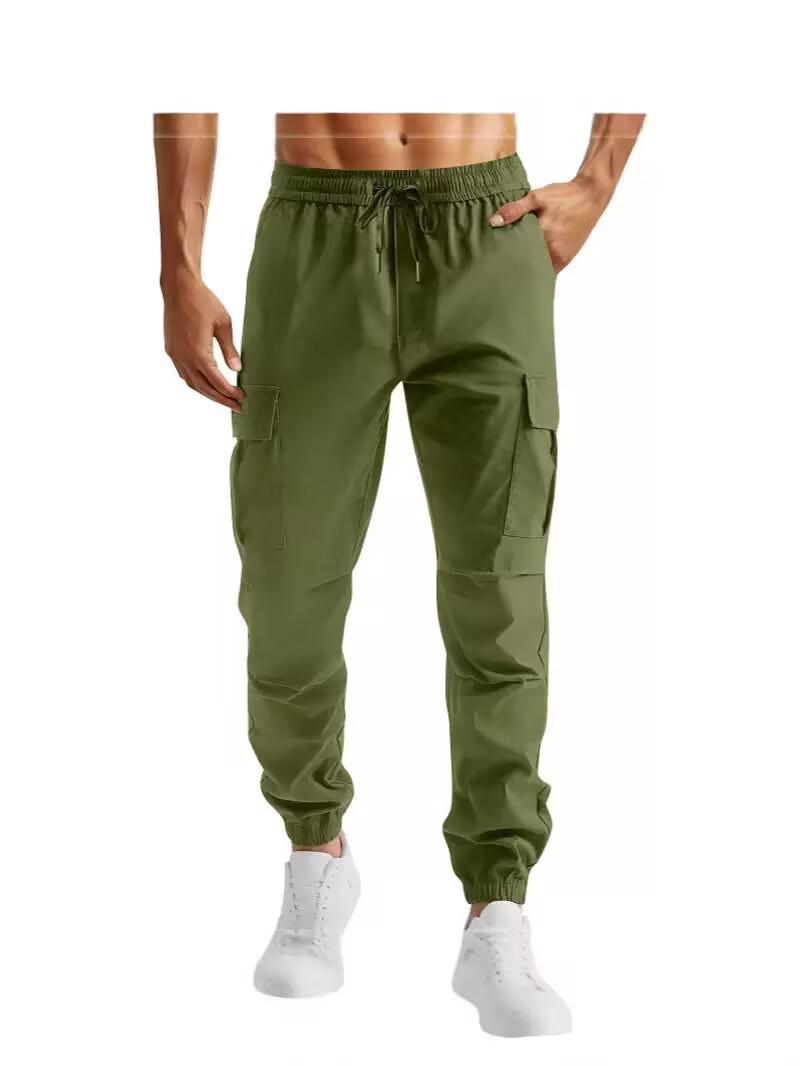 

2024 Men s Multi-Pocket Outdoor Cargo Sports Pants - Fitness & Running S зелений