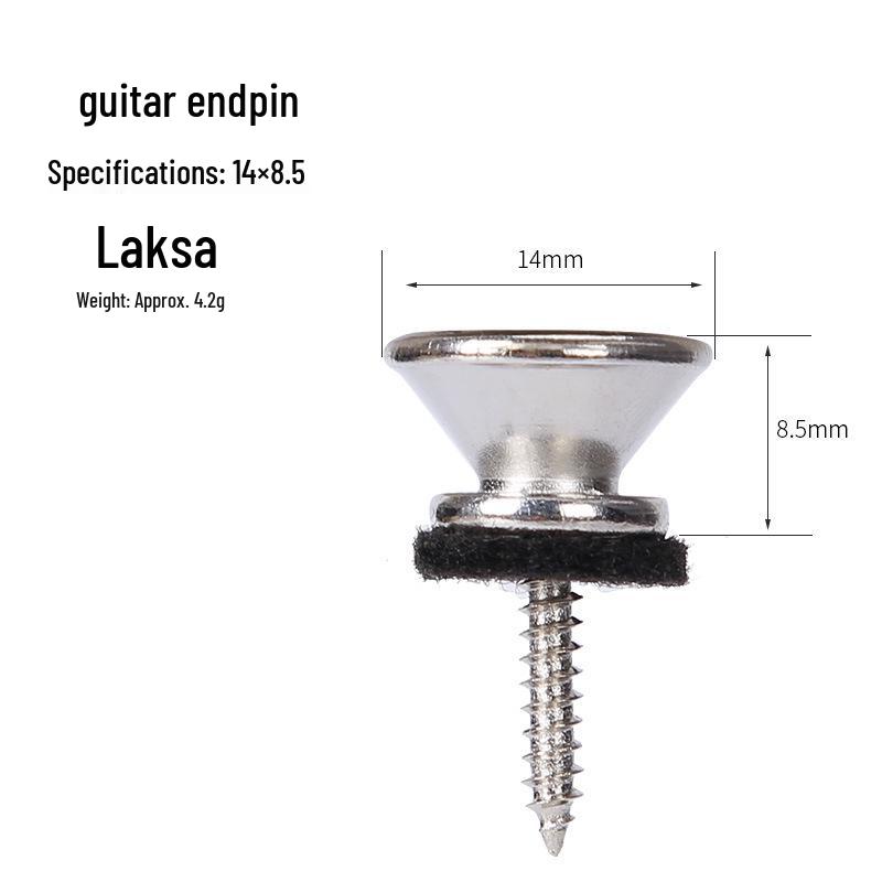 Classical Folk Guitar Metal Tailpiece with Anti-Drop, Anti-Slip Wooden Strap Button.