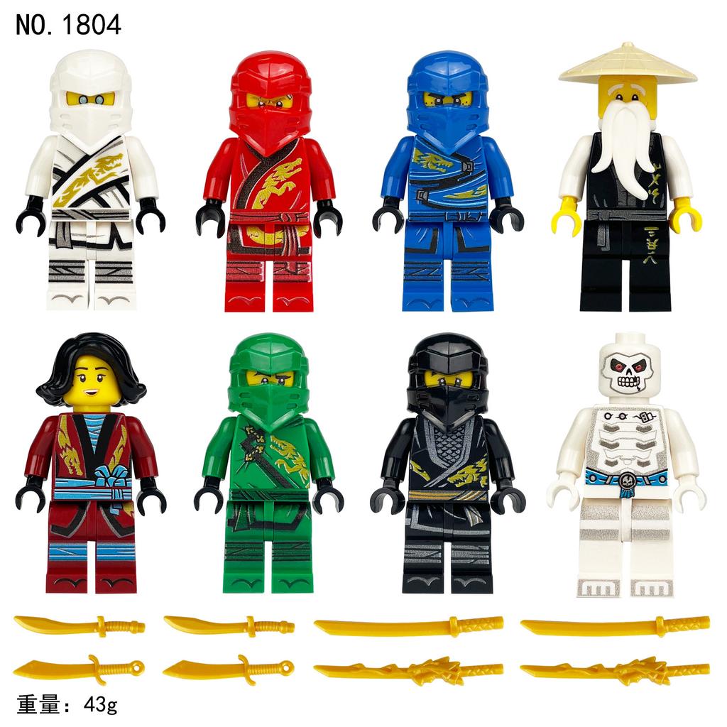 M8091 M8093 M8121 Mirage Assembled Building Block Figurine Toy Ninja With Weapon Bag
