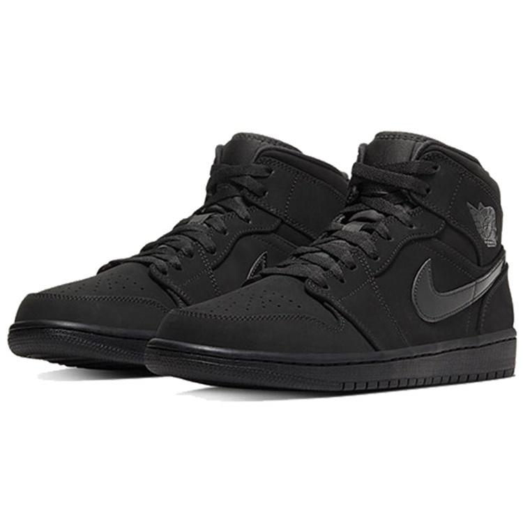 Air Jordan 1 Mid 'Triple Black Suede' Men's 554724-056