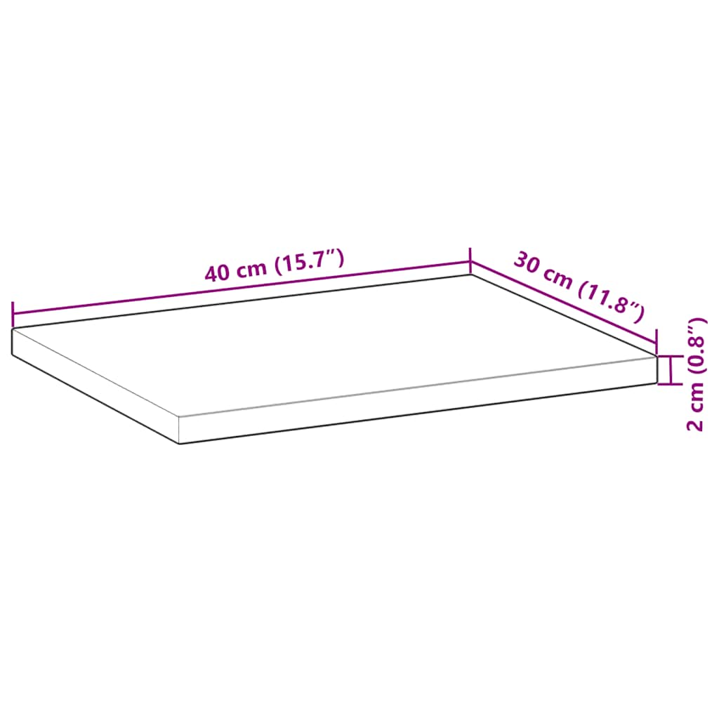 Floating Shelves Set of 3 40 x 30 x 2 cm Solid Acacia Wood Untreated