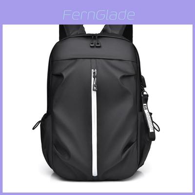 Wasserdichter Laptop-Rucksack mit großem Fassungsvermögen für 15,6-Zoll-Notebooks, multifunktional, mit USB-Anschluss, geeignet für Reisen, Schwarz/Grau/Pink