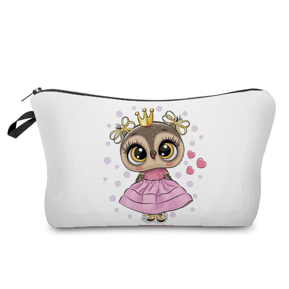 Women Owl Print Cosmetic Bag Toiletries Organize Travel Storage Case 6697
