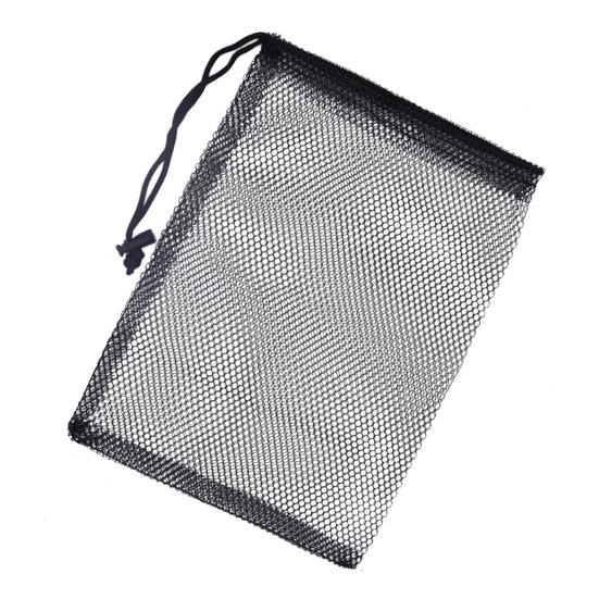 Netztasche mit Kordelzug, großes Fassungsvermögen, strapazierfähig, atmungsaktiv, schnell trocknend, multifunktional, faltbar, tragbar, leicht, Golfball-Aufbewahrung, Nylon-Netztasche