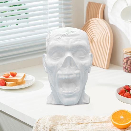 Skull Coffee Mug with Handle White Human Skull Drinking Mug 3D Shaped Novelty Drinkware for Halloween Home Kitchen Decor