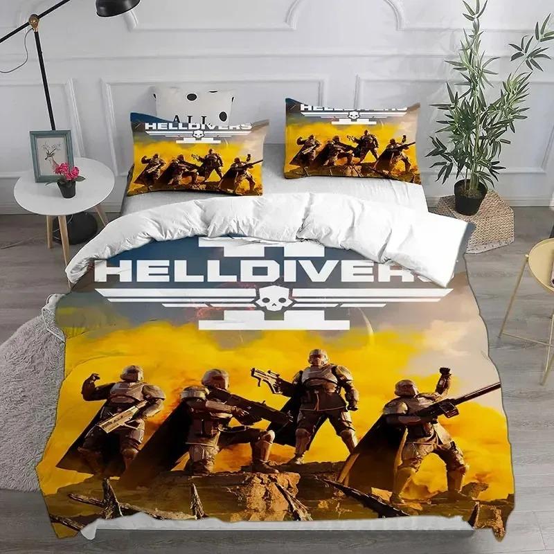3D HELLDIVERS 2 Ložní sady Přikrývka Prošívaná přikrývka Povlak na postel Povlak na peřinu Sady povlaků na polštáře Dětská Velikost pro dospělé Pro bytový textil