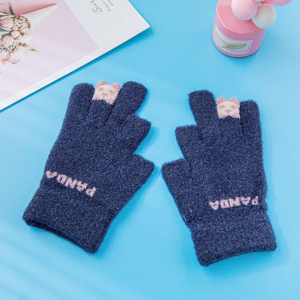 Kawaii  Thicken Letter Cycling Panda Outdoor Gloves Women Winter Gloves Korean Mittens
