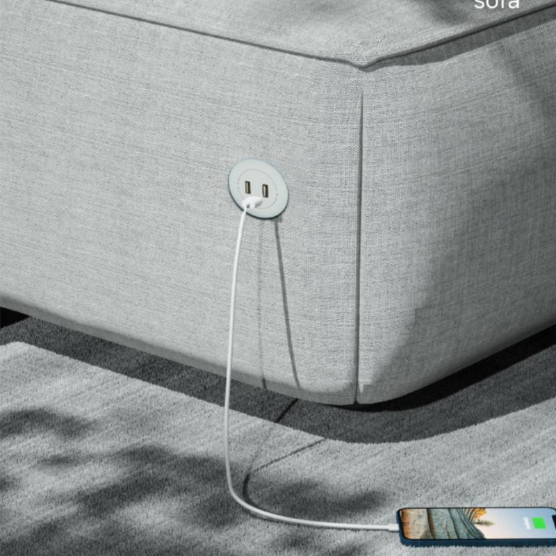 1Pcs Type-C Usb Charger 3 In 1 Splitter Desktop Hole Embedded Usb Hub For Laptop Pc Mobile Phone Charging Furniture Office Socke