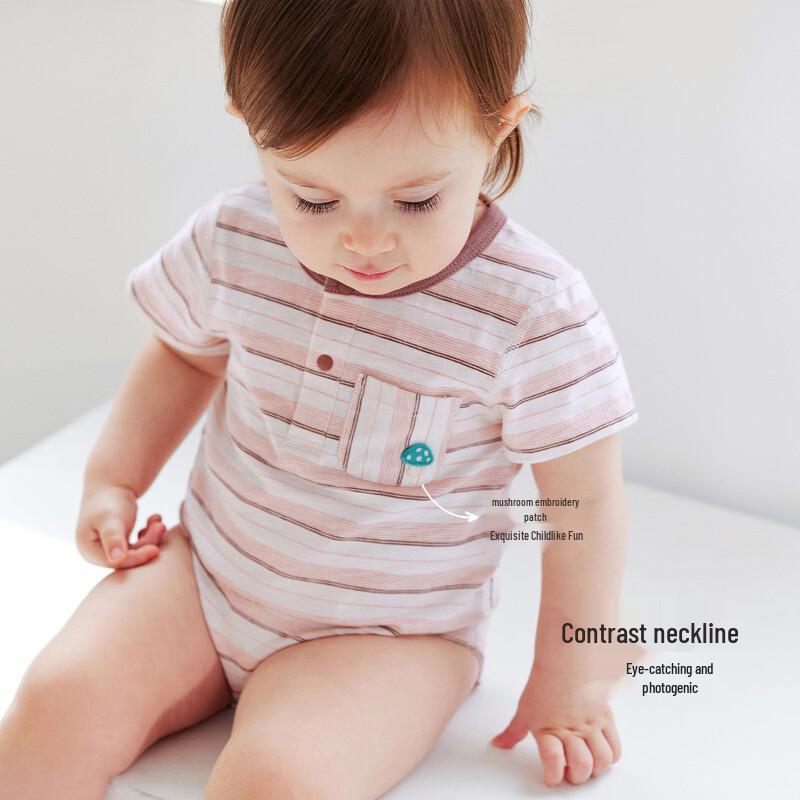Babylove Unisex Summer Striped Short Sleeve Romper