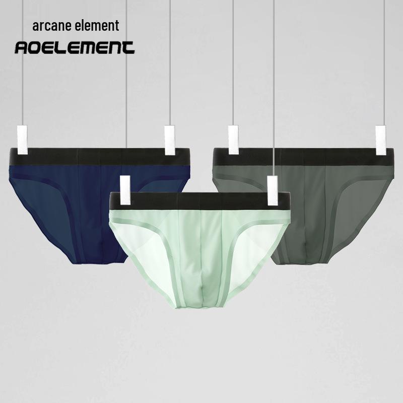Men's Ice Silk Seamless Breathable Triangle Underwear - Ultra-Thin, Transparent, Sexy Summer Shorts