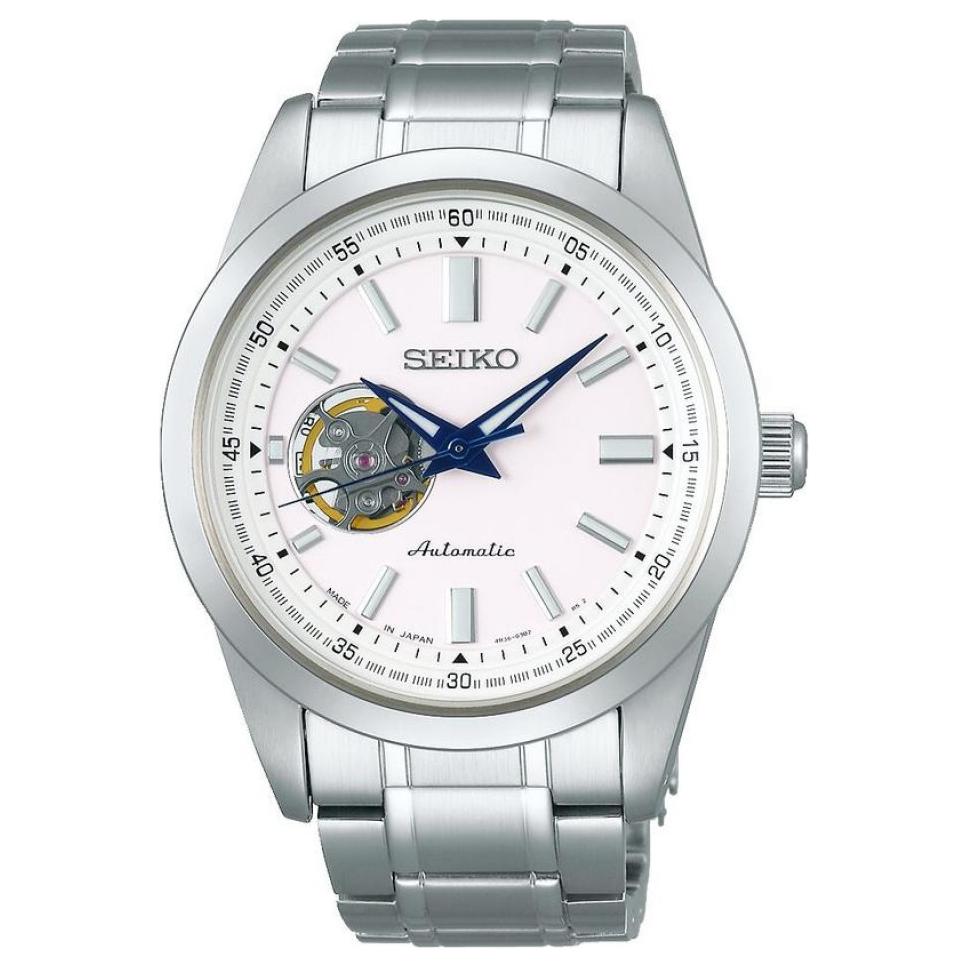 

Seiko 100M Waterproof Automatic Mechanical Movement Stainless Steel Watch Men watches White SCVE049 White Dial
