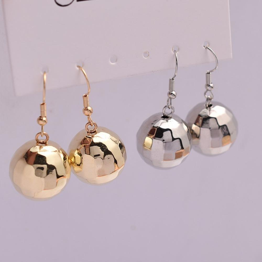 Retro Disco Ball Drop Earrings Women Boho Round Luxury Mirror Party Reflect Earrings Ball Dangle Jewelry Light Disco Earring