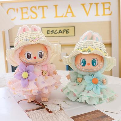 For 17cm Labubu Doll Clothes Fashion Bear Dress Doll Clothes Color Match Hoodies Dolls Accessories Cute Decoration Little Clothes