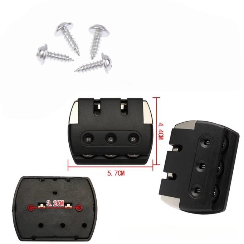 2Sets 3 Digits Luggage Lock Zinc Alloy Lock Catch Plastic Frosted Appearance Suitcase Password Security Lock With Screws