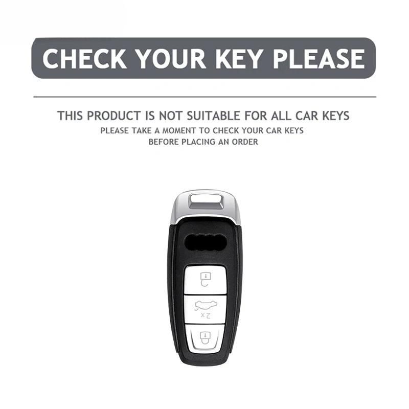 Fashion TPU Car Remote Key Case Cover Shell  for A6 A7 A8 E-tron Q5 Q8 C8 D5 Gold Edge Design Protector Fob Car Accessories