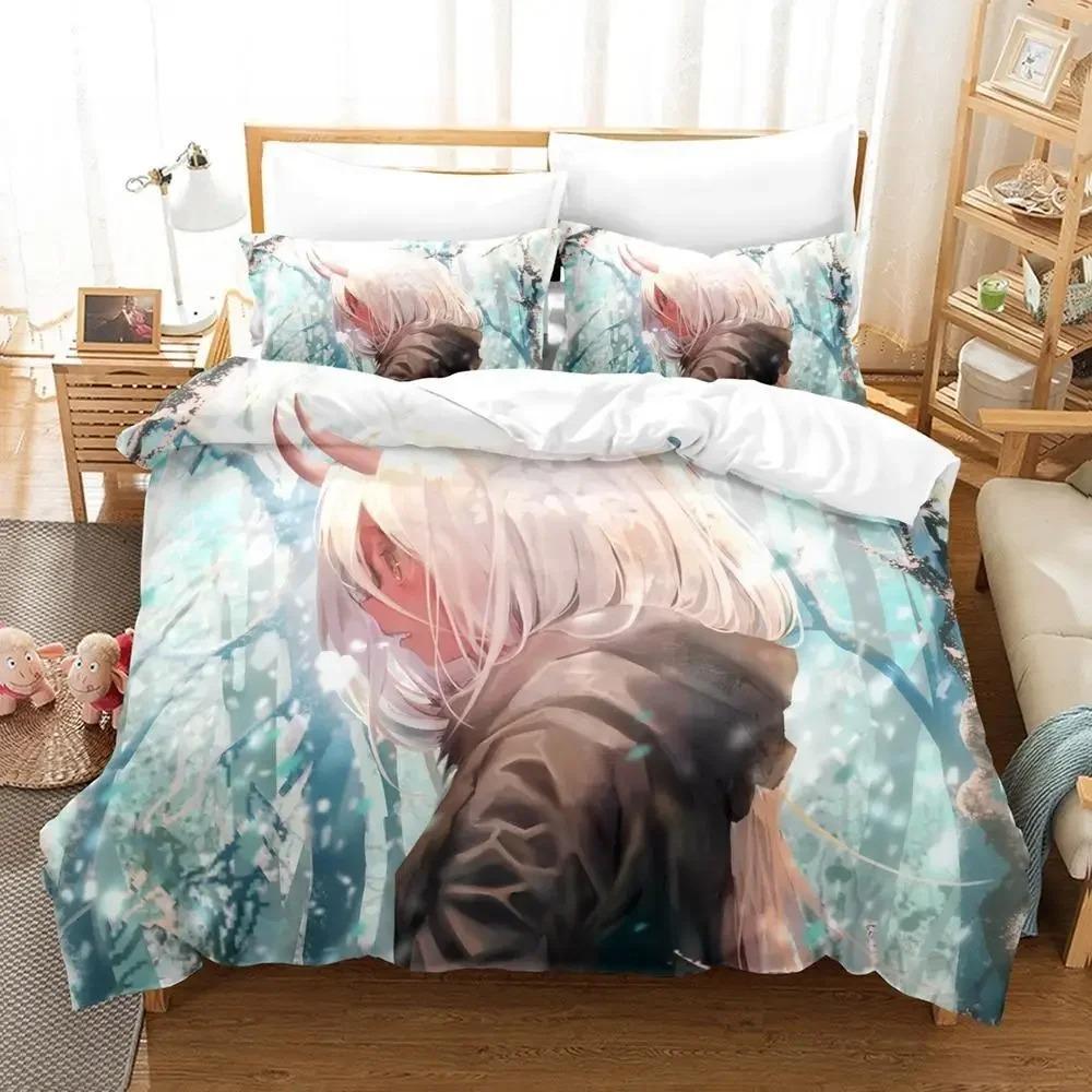 

Trendy Elegant Single Twin Full Queen King Zero Two Darling in the FranXX 002 Size Bed Aldult Kid Bedroom Sets Quilt Comforter (quilt)-EU Single(135*200cm)3pcs