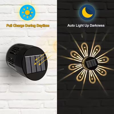 2PCS Solar Peacock Projection Lights Outdoor LED Wall Lamp Warm White/RGB Waterproof Solar Garden Lamp for Lawn Patio Xmas Decor