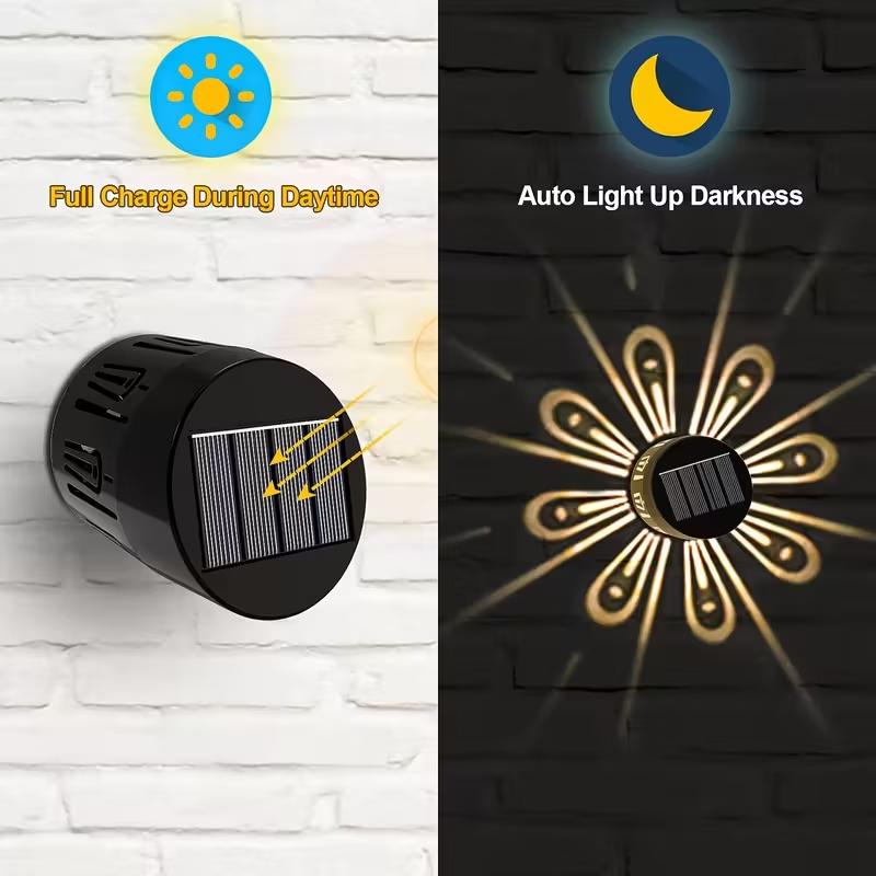 2PCS Solar Peacock Projection Lights Outdoor LED Wall Lamp Warm White/RGB Waterproof Solar Garden Lamp for Lawn Patio Xmas Decor