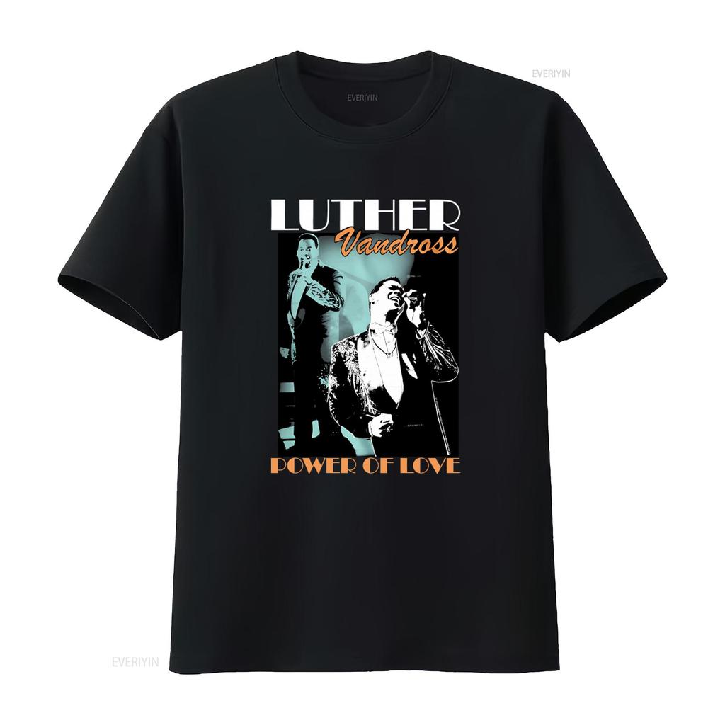 Luther Vandross Power of Love Mens T Shirt R B Soul Singer Live On Stage Print Vintage Washed Graphic Soft Breathable Stylish