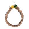 Bird Hanging Perch Wooden Chewing Playing Bird Cage Swing Ring Toy with Bell for Parrots