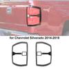 2PCS Carbon Fiber Tail Light Lamp Cover Bezel For Chevy Silverado 1500 2014-2018